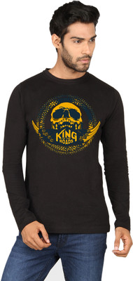 

SayItLoud Graphic Print Men's Round Neck Black T-Shirt