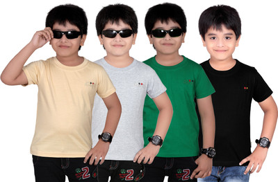 

FabTag - Dongli Boys Solid T Shirt(Multicolor, Pack of 4
