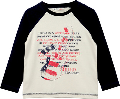 

Beebay Boys Graphic Print T Shirt(White, Pack of 1), Off-white