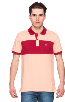 

Kanva Striped Men's Polo Neck Orange, Red T-Shirt