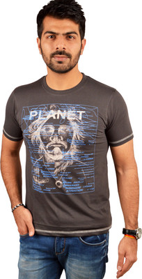 

Miller & Schweizer Solid Men's Round Neck Grey T-Shirt