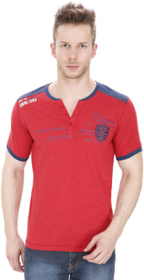 

Sparky Solid Men's Round Neck Red T-Shirt
