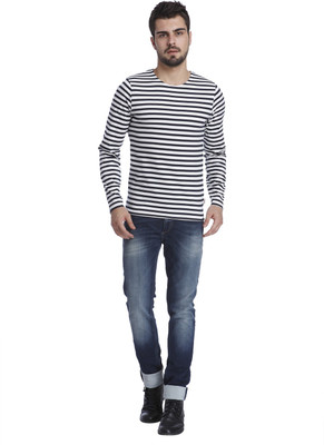 

Jack & Jones Striped Men's Round Neck White T-Shirt, Cloud dancer