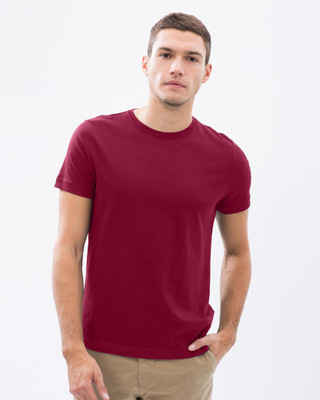 

Vogue Solid Men's Round Neck Maroon T-Shirt, Marron