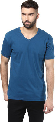 

Unisopent Designs Solid Men's V-neck Dark Blue T-Shirt