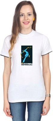 

Campus Sutra Printed Women' Round Neck White T-Shirt
