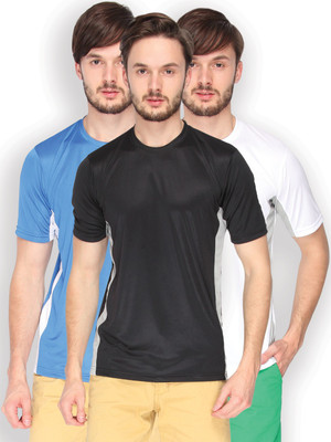 

Campus Sutra Solid Men Round Neck Denim Black, Grey, Blue, White, White, Grey T-Shirt(Pack of 3, Black;blue;grey;white