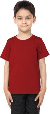 

99Tshirts Boys Solid T Shirt(Red, Pack of 1)