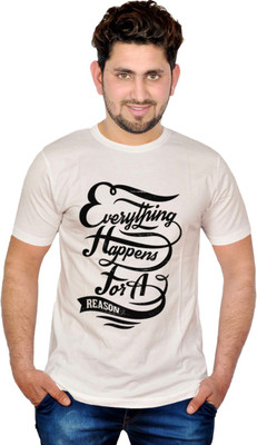 

INKIT Graphic Print Men' Round Neck White T-Shirt