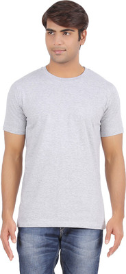 

Ap'pulse Solid Men' Round Neck Grey T-Shirt, Grey melange
