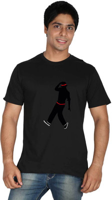 

Trendster Printed Men' Round Neck Black T-Shirt