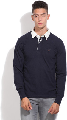 

Gant Solid Men's Polo Neck Dark Blue T-Shirt, Gre02