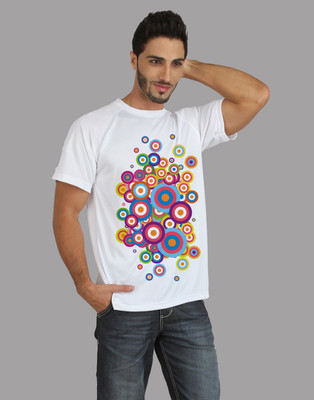 

Trionic Printed Men's Round Neck White T-Shirt, Snow white