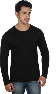 

Rigo Solid Men's Round Neck Black T-Shirt
