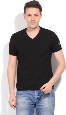 

Lee Solid Men's V-neck Black T-Shirt