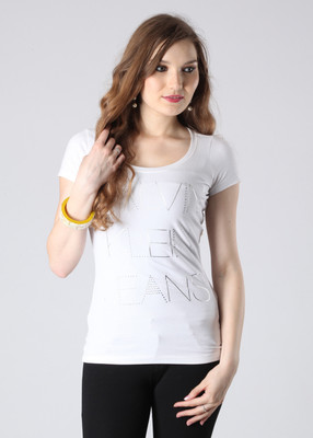 

Calvin Klein Printed Women' Round Neck White T-Shirt