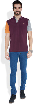 

Park Avenue Solid Men's Polo Neck Maroon T-Shirt