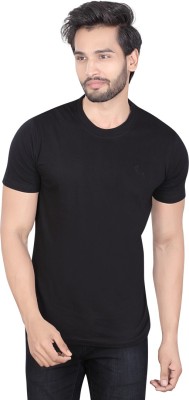 

LUCfashion Solid Men's Round Neck Black T-Shirt