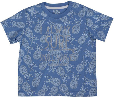

Wow Mom Boys Printed Cotton T Shirt(Light Blue, Pack of 1, Lt blue
