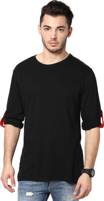 

Izinc Solid Men's Round Neck Black T-Shirt