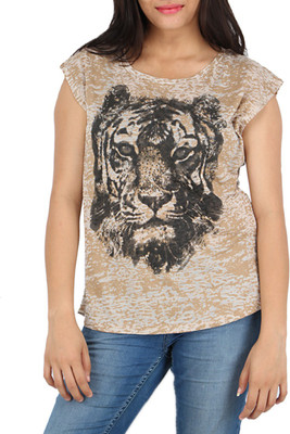 

Download Apparel Printed Women's Round Neck Beige, Brown T-Shirt