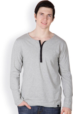 

Rigo Solid Men's Henley Grey T-Shirt