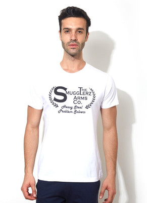 Smugglerz Inc. Graphic Print Men' Round Neck White T-Shirt
