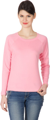 

Hypernation Solid Women' Round Neck Pink, Red T-Shirt