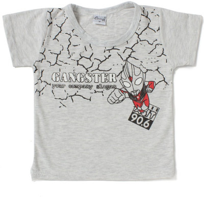 

Camey Boys Printed T Shirt(Grey, Pack of 1