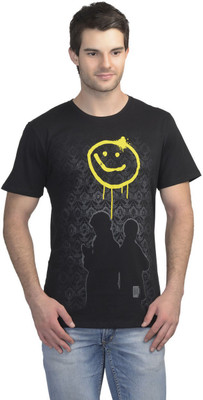 

Sherlock Holmes Printed Men's Round Neck Black T-Shirt, Sherlock holmes black