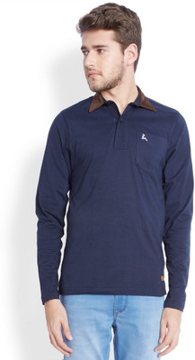 

Parx Solid Men's Polo Neck Dark Blue T-Shirt