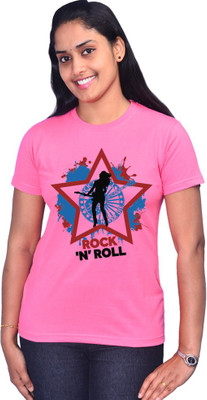 

Zorba Mart Solid Women's Round Neck Pink T-Shirt