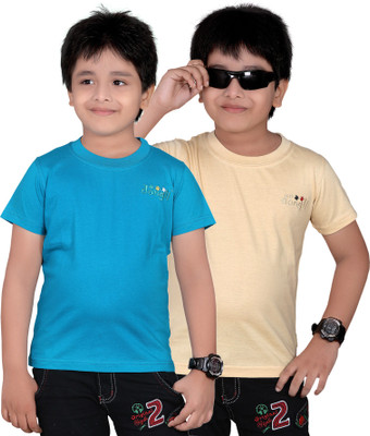 

FabTag - Dongli Boys Solid T Shirt(Beige, Pack of 2, Beige & dark blue