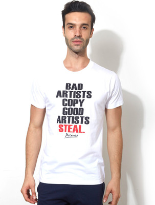 

Smugglerz Inc. Graphic Print Men's Round Neck White T-Shirt