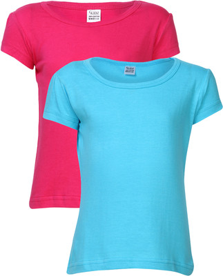 

Gkidz Girls Solid T Shirt(Pink, Fushia