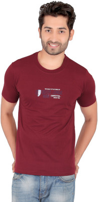 

Awack Solid Men's Round Neck Maroon T-Shirt