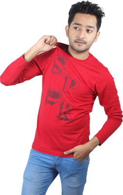 

Spur Printed Men' Round Neck Red T-Shirt