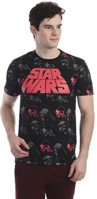 

Star Wars Printed Men's Round Neck Black T-Shirt