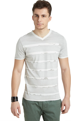 

Breakbounce Striped Men's V-neck Grey T-Shirt, Glacier gray