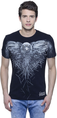 

Game of Thrones Printed Men's Round Neck Black T-Shirt