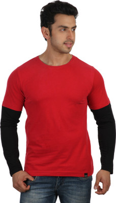 

Rigo Solid Men's Round Neck Red T-Shirt