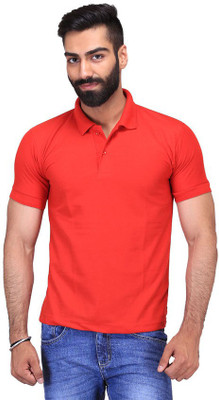

Ave Solid Men's Polo Neck Red T-Shirt