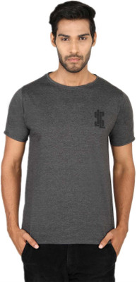 

SayItLoud Solid Men' Round Neck Black T-Shirt