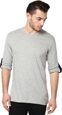 

Izinc Solid Men's Round Neck Grey T-Shirt, Light grey