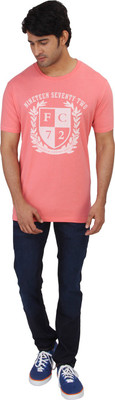 

French Connection Printed Men' Henley Orange T-Shirt