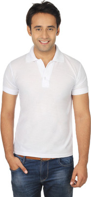 

Quetzal Solid Men's Polo Neck White T-Shirt
