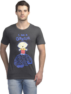 

Family Guy Printed Men' Round Neck Grey T-Shirt, Family guy anthra melange