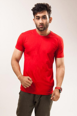 

Unisopent Designs Solid Men' Round Neck Red T-Shirt