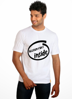

Campus Sutra Printed Men Round Neck White T-Shirt