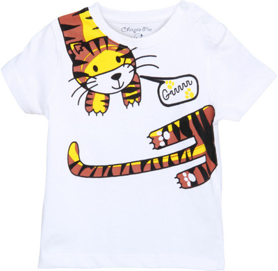 

Chirpie Pie by Pantaloons Boys Graphic Print T Shirt(White, Pack of 1